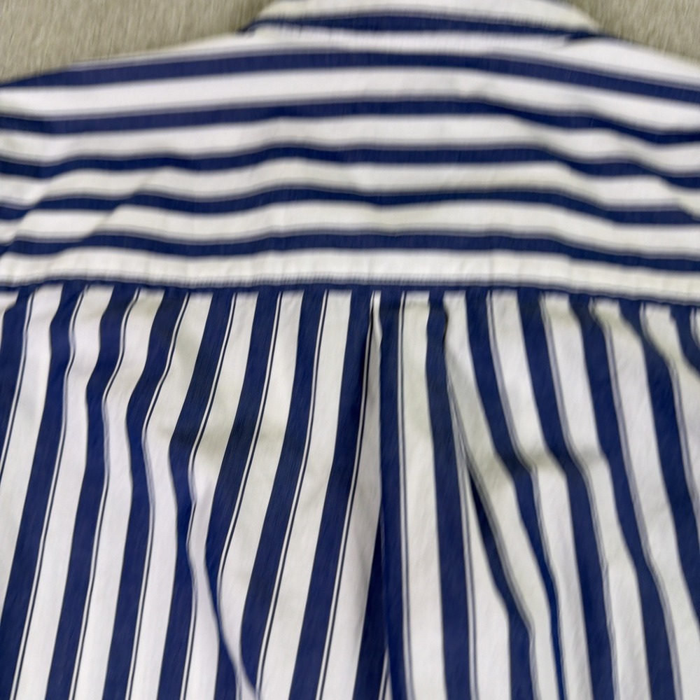 GAP Womens M Blue White Striped Button Down "Perfect Shirt" 100% Cotton Classic - Picture 13 of 14